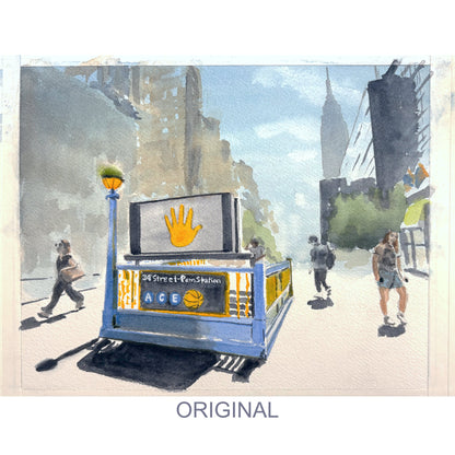 Knicks in Five, New York Knicks, print, watercolor painting