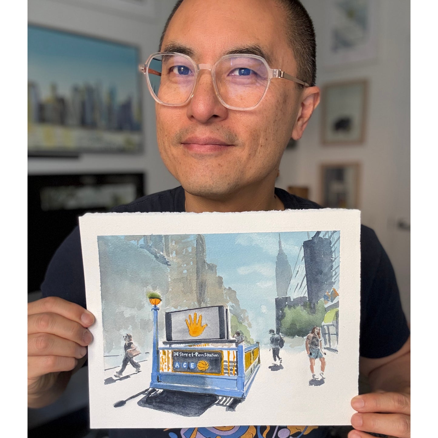 Knicks in Five, New York Knicks, print, watercolor painting