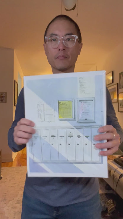 Apartment Mailboxes, Watercolor