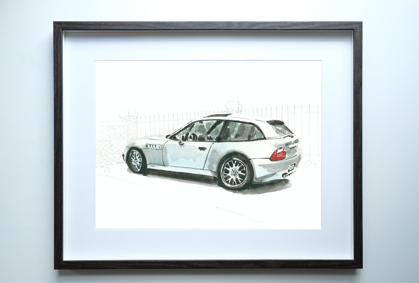 BMW Z3 M Coupe Painting, 5x7 Watercolor Print, Washington Heights, Classic Car