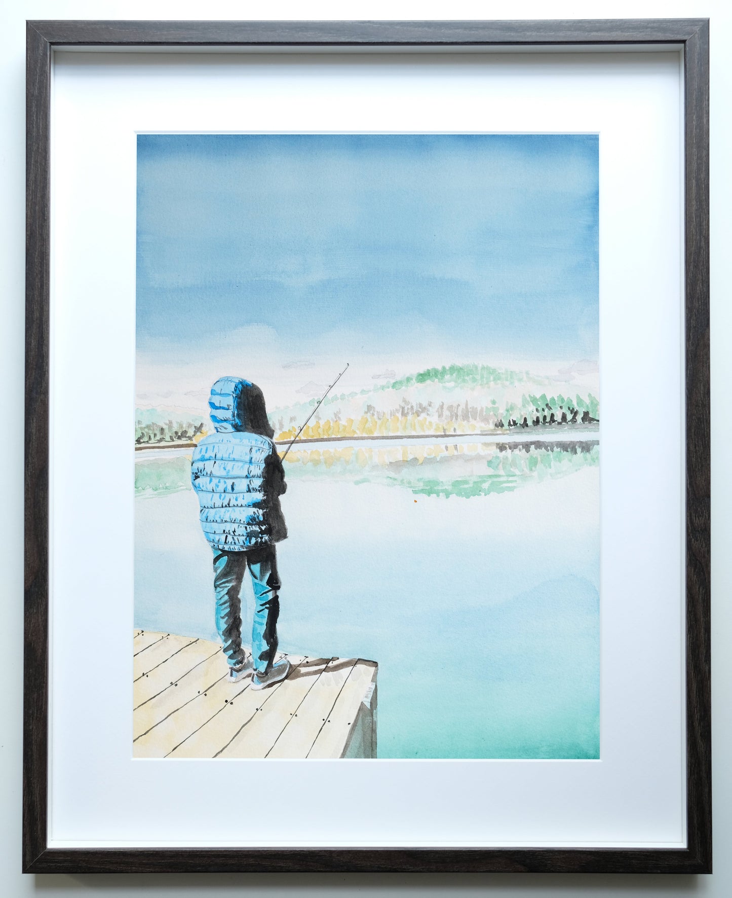 Boy Fishing at Mountain Lake, NY