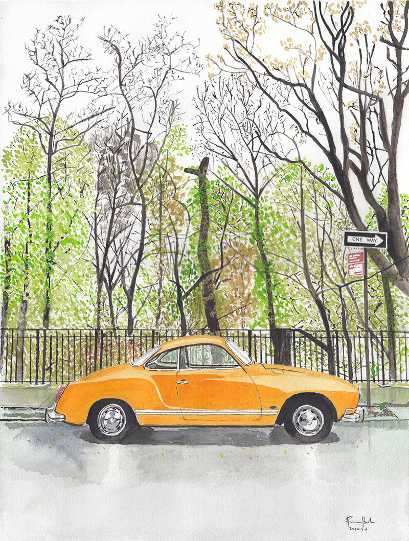 Volkswagen Karmann Ghia, Classic Car, Painting